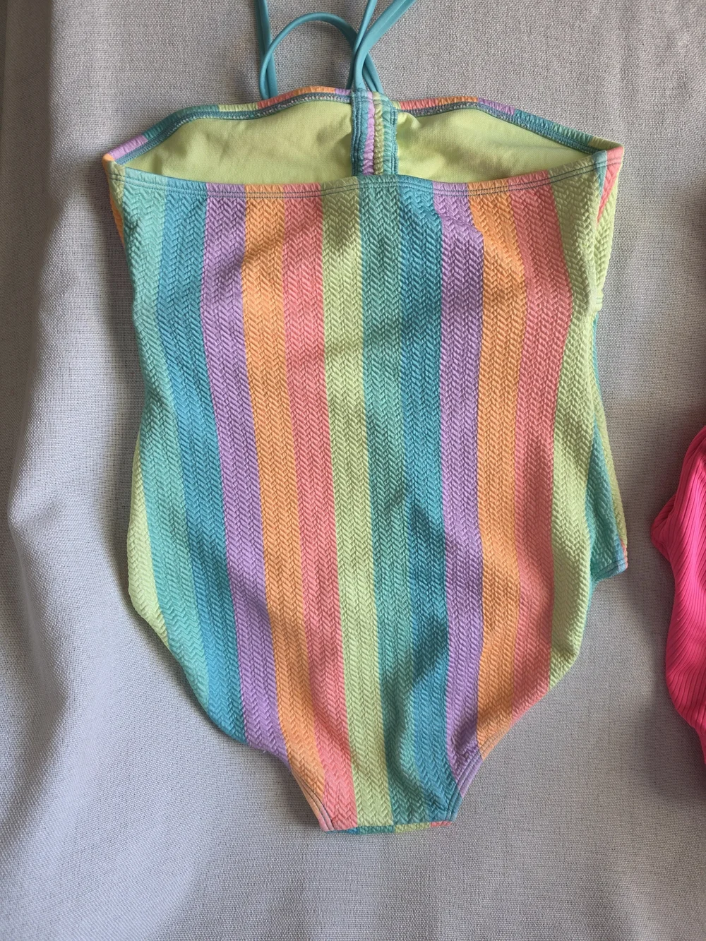 Art class Rainbow Stripes & Hot Pink One-Piece Swimsuits Bathing Suit Beach Pool